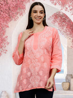 Load image into Gallery viewer, Seva Chikan Hand Embroidered Terivoil Cotton Lucknowi Chikankari Top