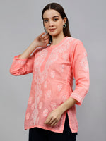 Load image into Gallery viewer, Seva Chikan Hand Embroidered Terivoil Cotton Lucknowi Chikankari Top