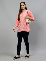 Load image into Gallery viewer, Seva Chikan Hand Embroidered Terivoil Cotton Lucknowi Chikankari Top