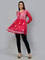 Load image into Gallery viewer, Seva Chikan Hand Embroidered Georgette Lucknowi Chikankari Top With Slip