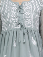 Load image into Gallery viewer, Seva Chikan Hand Embroidered Georgette Lucknowi Chikankari Top With Slip
