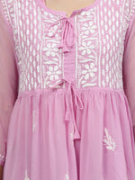 Load image into Gallery viewer, Seva Chikan Hand Embroidered Georgette Lucknowi Chikankari Top With Slip