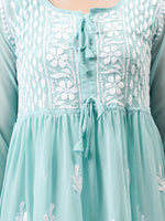 Load image into Gallery viewer, Seva Chikan Hand Embroidered Georgette Lucknowi Chikankari Top With Slip