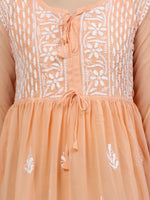 Load image into Gallery viewer, Seva Chikan Hand Embroidered Georgette Lucknowi Chikankari Top With Slip