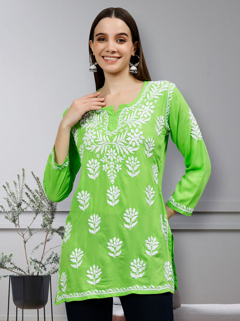 Seva Chikan Hand Embroidered Modal Lucknowi Chikankari Top