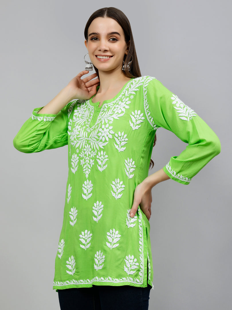 Seva Chikan Hand Embroidered Modal Lucknowi Chikankari Top