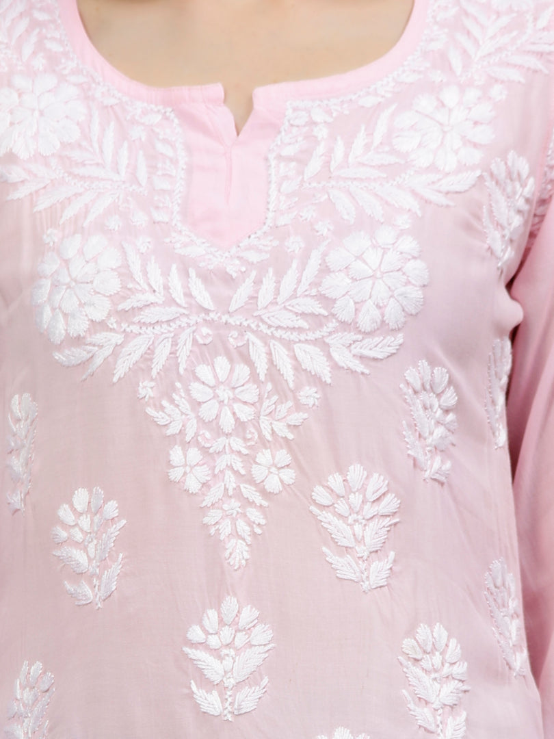 Seva Chikan Hand Embroidered Modal Lucknowi Chikankari Top