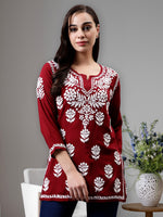 Load image into Gallery viewer, Seva Chikan Hand Embroidered Modal Lucknowi Chikankari Top
