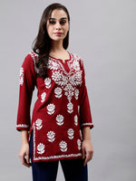 Load image into Gallery viewer, Seva Chikan Hand Embroidered Modal Lucknowi Chikankari Top