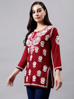 Load image into Gallery viewer, Seva Chikan Hand Embroidered Modal Lucknowi Chikankari Top