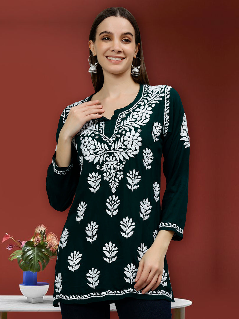 Seva Chikan Hand Embroidered Modal Lucknowi Chikankari Top