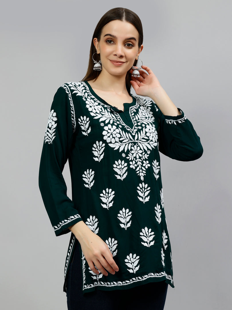 Seva Chikan Hand Embroidered Modal Lucknowi Chikankari Top