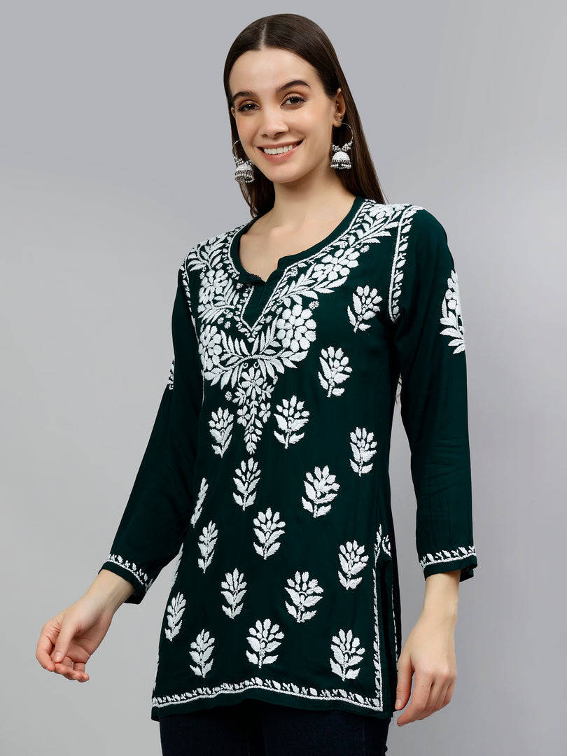 Seva Chikan Hand Embroidered Modal Lucknowi Chikankari Top