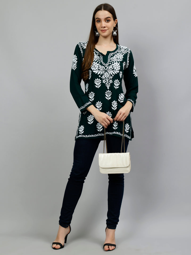 Seva Chikan Hand Embroidered Modal Lucknowi Chikankari Top