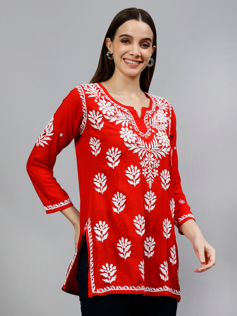 Seva Chikan Hand Embroidered Modal Lucknowi Chikankari Top