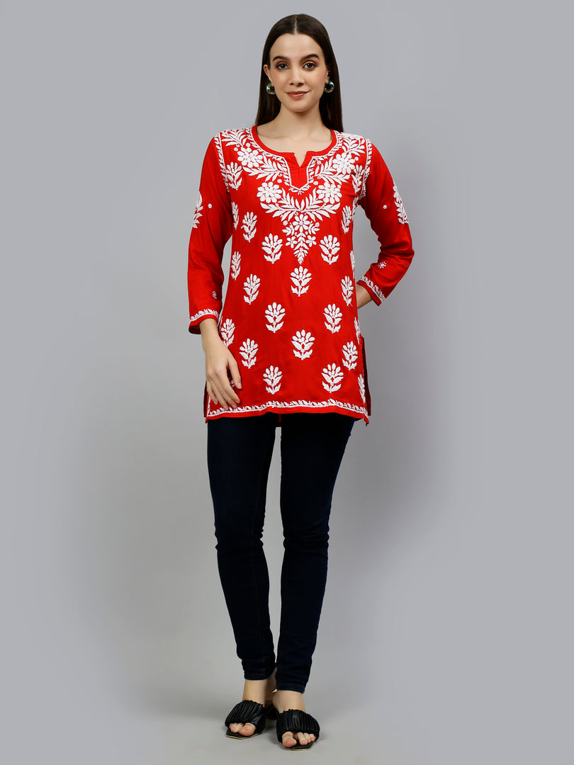 Seva Chikan Hand Embroidered Modal Lucknowi Chikankari Top