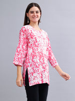 Load image into Gallery viewer, Seva Chikan Hand Embroidered Pink Cotton Lucknowi Chikankari Top