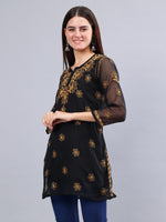 Load image into Gallery viewer, Seva Chikan Hand Embroidered Georgette Lucknowi Chikankari Top With Slip