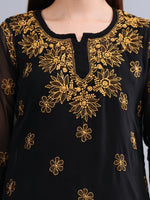 Load image into Gallery viewer, Seva Chikan Hand Embroidered Georgette Lucknowi Chikankari Top With Slip