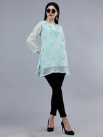 Load image into Gallery viewer, Seva Chikan Hand Embroidered Georgette Lucknowi Chikankari Top With Slip