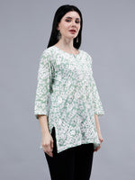 Load image into Gallery viewer, Seva Chikan Hand Embroidered Mal Mal Lucknowi Chikankari Top