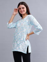 Load image into Gallery viewer, Seva Chikan Hand Embroidered Mal Mal Lucknowi Chikankari Top