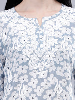 Load image into Gallery viewer, Seva Chikan Hand Embroidered Mal Mal Lucknowi Chikankari Top