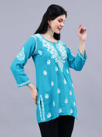 Load image into Gallery viewer, Seva Chikan Hand Embroidered Rayon Lucknowi Chikankari Top