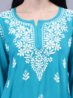 Load image into Gallery viewer, Seva Chikan Hand Embroidered Rayon Lucknowi Chikankari Top