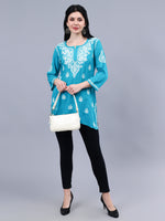 Load image into Gallery viewer, Seva Chikan Hand Embroidered Rayon Lucknowi Chikankari Top