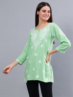 Load image into Gallery viewer, Seva Chikan Hand Embroidered Rayon Lucknowi Chikankari Top
