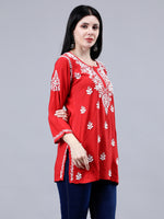 Load image into Gallery viewer, Seva Chikan Hand Embroidered Rayon Lucknowi Chikankari Top