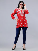 Load image into Gallery viewer, Seva Chikan Hand Embroidered Rayon Lucknowi Chikankari Top