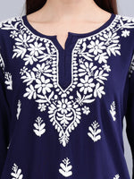 Load image into Gallery viewer, Seva Chikan Hand Embroidered Rayon Lucknowi Chikankari Top