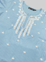Load image into Gallery viewer, Seva Chikan Hand Embroidered Chanderi Lucknowi Chikan Top With Slip