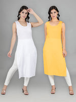 Load image into Gallery viewer, Seva Chikan Cotton Long Slips Combo of White (Pack of 2)