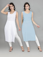 Load image into Gallery viewer, Seva Chikan Cotton Long Slips Combo of White (Pack of 2)