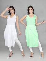 Load image into Gallery viewer, Seva Chikan Cotton Long Slips Combo of White (Pack of 2)