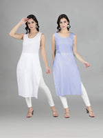Load image into Gallery viewer, Seva Chikan Cotton Long Slips Combo of White (Pack of 2)