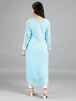 Load image into Gallery viewer, Seva Chikan Hand Embroidered Georgette Chikankari Kurta With Slip