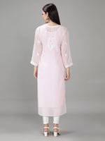 Load image into Gallery viewer, Seva Chikan Hand Embroidered Georgette Chikankari Kurta With Slip
