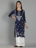 Load image into Gallery viewer, Seva Chikan Hand Embroidered Cotton Chikankari kurta