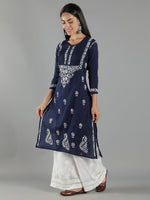 Load image into Gallery viewer, Seva Chikan Hand Embroidered Cotton Chikankari kurta