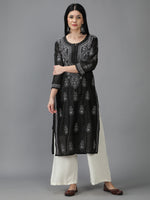 Load image into Gallery viewer, Seva Chikan Hand Embroidered Chanderi Chikankari Kurta