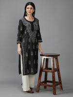 Load image into Gallery viewer, Seva Chikan Hand Embroidered Chanderi Chikankari Kurta