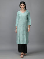 Load image into Gallery viewer, Seva Chikan Hand Embroidered Chanderi Chikankari Kurta