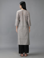 Load image into Gallery viewer, Seva Chikan Hand Embroidered Chanderi Chikankari Kurta