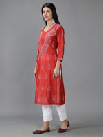 Load image into Gallery viewer, Seva Chikan Hand Embroidered Chanderi Chikankari Kurta