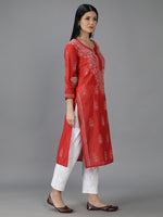 Load image into Gallery viewer, Seva Chikan Hand Embroidered Chanderi Chikankari Kurta