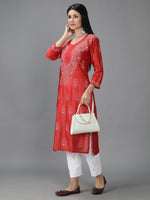 Load image into Gallery viewer, Seva Chikan Hand Embroidered Chanderi Chikankari Kurta